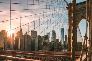 Brooklyn Bridge - Blick auf New York