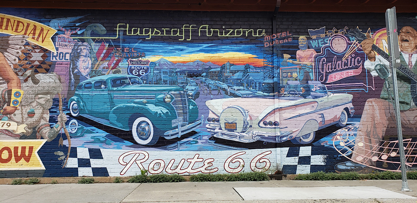 Das Route 66 Mural in Flagstaff
