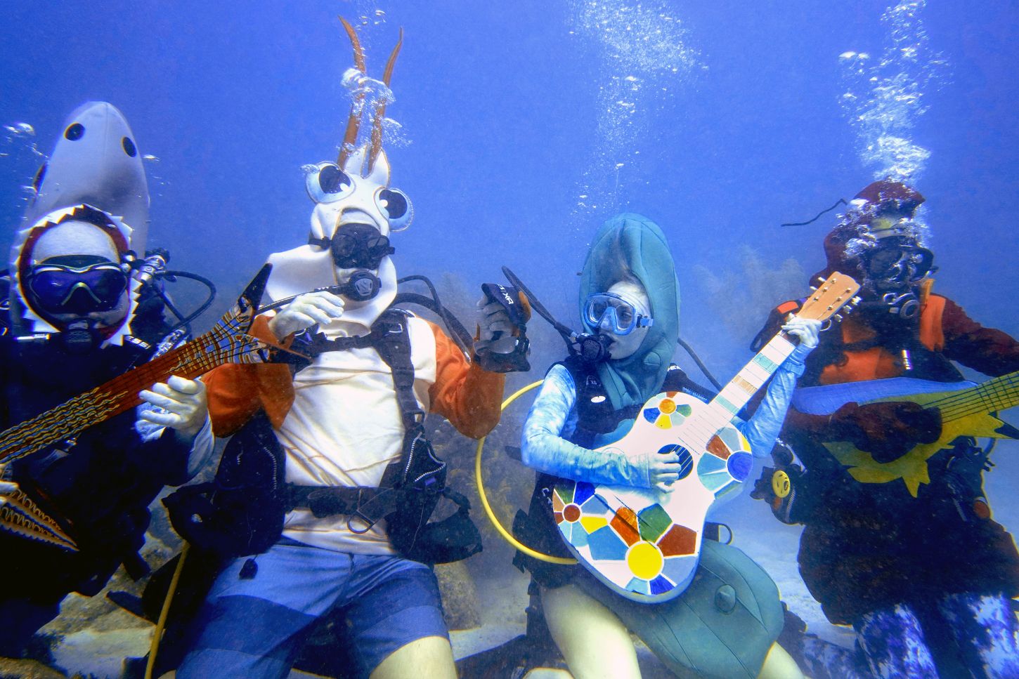 Unterwassermusiker beim Lower Keys Underwater Music Festival 2021 am Looe Key Reef bei Big Pine Key