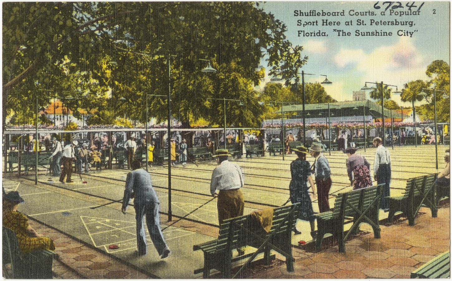 St. Pete Shuffleboard Club - historische Postkarte