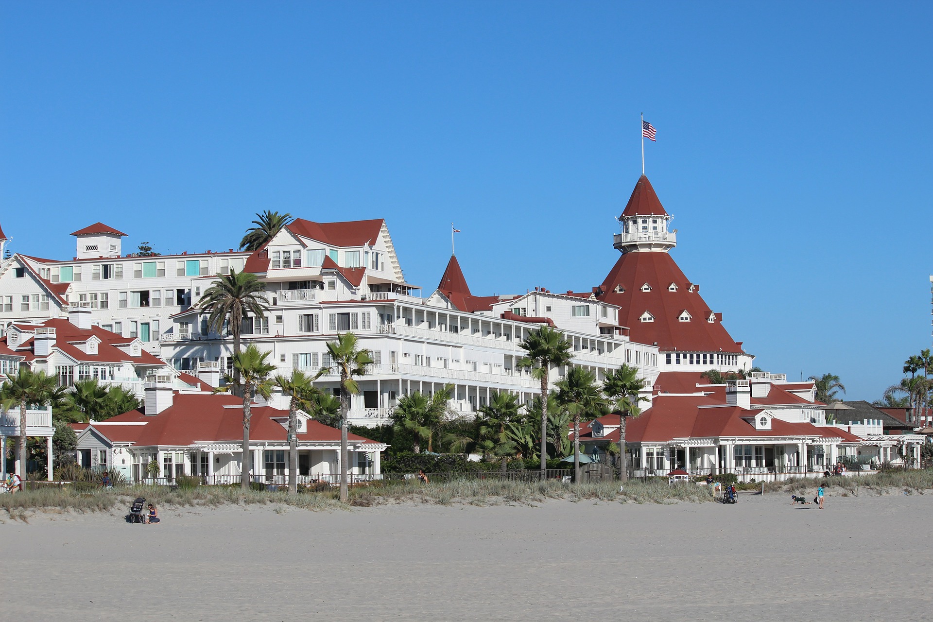Das Hotel Del Coronado ist weltberühmt und liegt an einem der schönsten Strände der USA bei San Diego