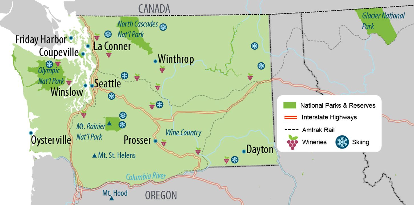 Übersichtskarte Washington State