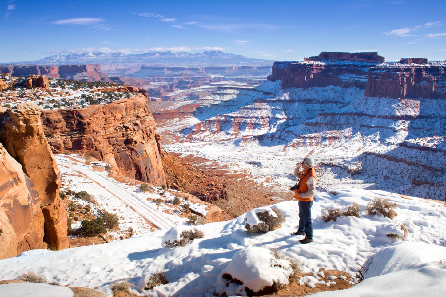 manche Nationalparks liegen sehr hoch - Canyonlands N.P. im Winter