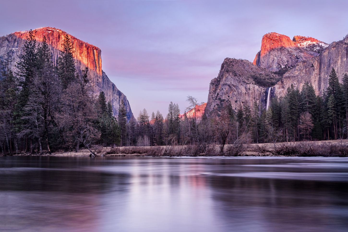Auch im Winter traumhaft schön: Sonnenuntergang im Yosemite National Park
