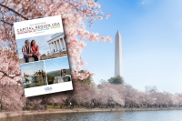 Der neue Reiseplaner - im Hintergrund die Kirschblüte in Washington